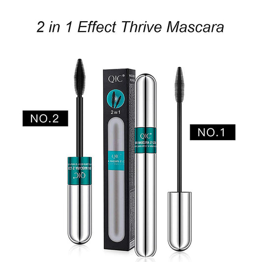 2-in-1 Fiber Mascara – Waterproof Lengthening & Volumizing Lash Mascara