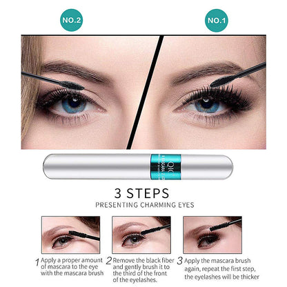 2-in-1 Fiber Mascara – Waterproof Lengthening & Volumizing Lash Mascara