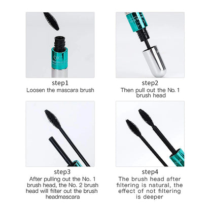 2-in-1 Fiber Mascara – Waterproof Lengthening & Volumizing Lash Mascara